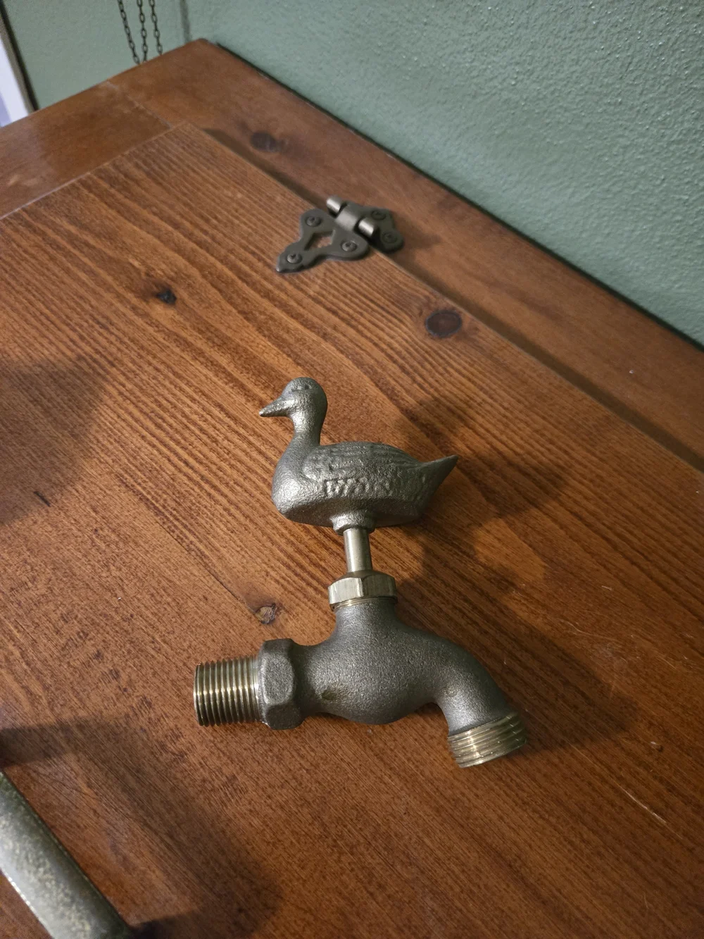 Decorative Brass Duck Faucet Handle Wall Accent - Brass Finish